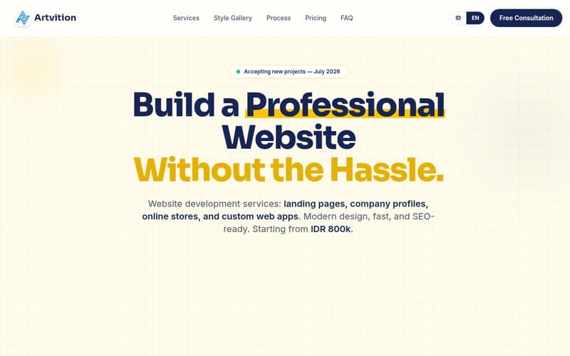 Artvition website preview