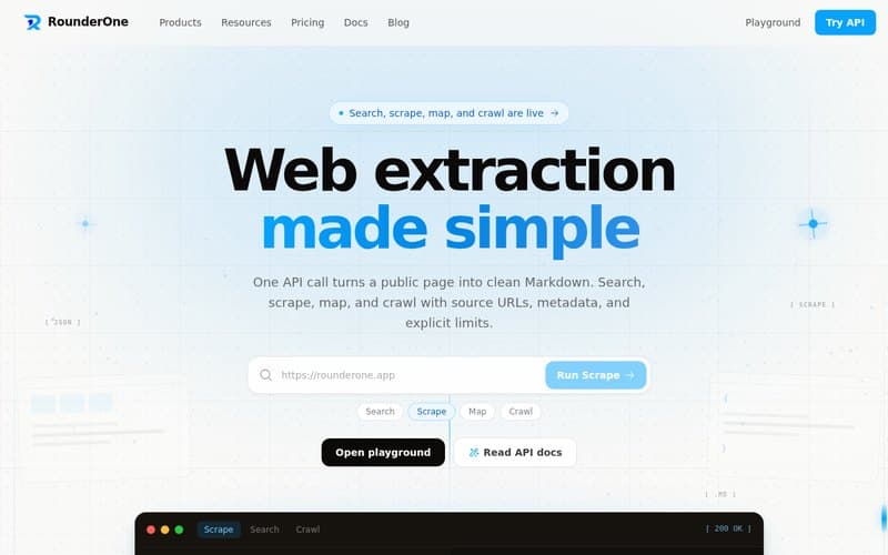 RounderOne website preview